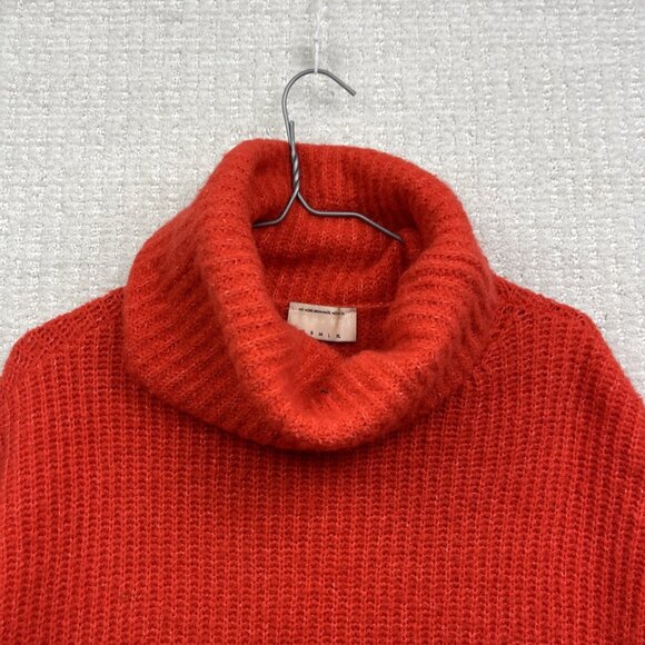 Womance Atelier Quebec Heavy Chunky Oversize Knit Cozy Shawl Neck Red Women Sz S - Picture 2 of 16